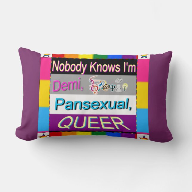Coussin Rectangle Personne ne sait que je suis Demi Sapio Pansexual  (Recto)