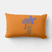 Coussin Rectangle Petit chat Parapluie Nursery Enfants Monogramme (Verso)