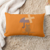 Coussin Rectangle Petit chat Parapluie Nursery Enfants Monogramme (Couverture)