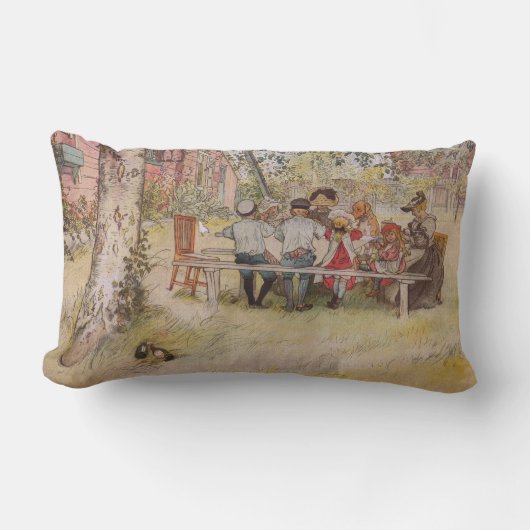 Coussin Rectangle Petit-déjeuner sous le Big Birch (Recto)