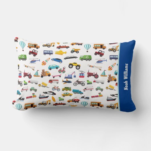 Coussin Rectangle Petit Garçon Things That Move Vehicle Cars Kid (Recto)