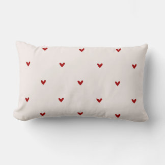 Coussin Rectangle Petits cœurs rouges