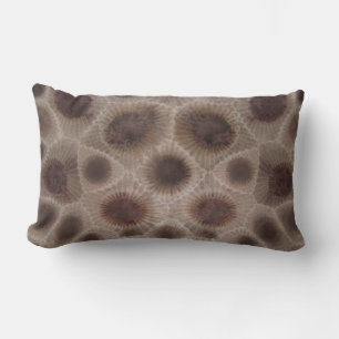 Coussin Rectangle Petoskey Stone, État de Great Lake, motif fossile