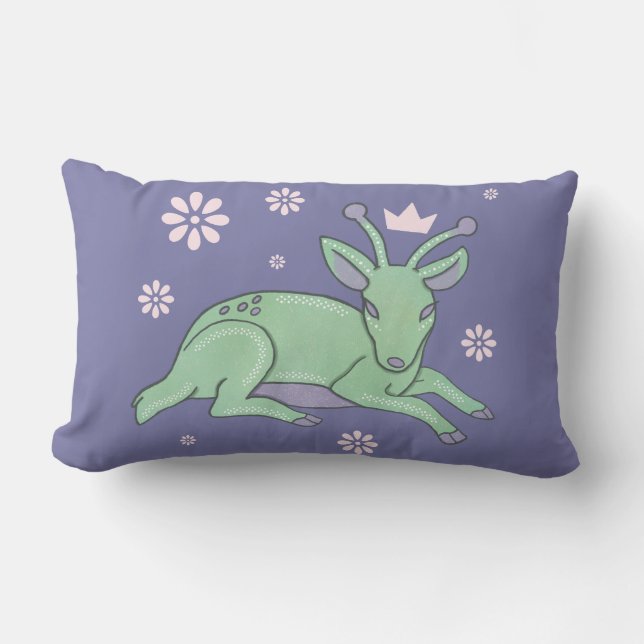 Coussin Rectangle Peuple de cerfs extraterrestres Art folklorique |  (Recto)