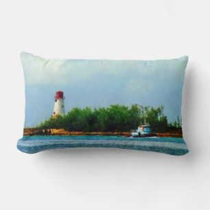 Coussin Rectangle Phare et bateau Nassau Bahamas