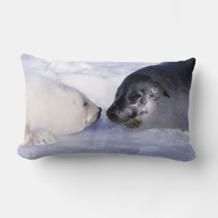 Coussin Rectangle Phoque de Groenland mère avec son petit