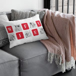 Coussin Rectangle Photo Collage Moderne & Cadeau Rouge Pour Lovely W<br><div class="desc">Photo Collage Moderne & Cadeau Rouge Pour Lovely Wifey</div>