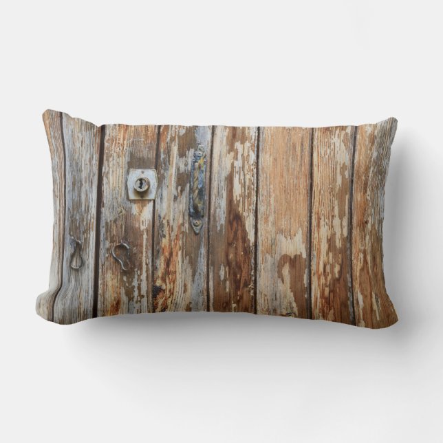 Coussin Rectangle Photo de clôture en bois brun (Recto)