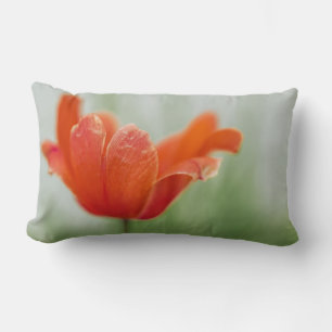 Coussin Rectangle Photo de gros plan d'un pétale de tulipe rouge et 