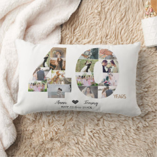 Coussin Rectangle Photo de l'anniversaire du Mariage de quarante ans