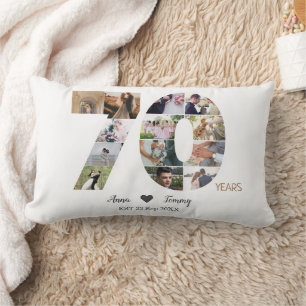 Coussin Rectangle Photo de l'anniversaire du Mariage de soixante-dix
