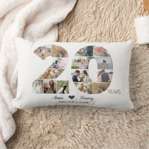 Coussin Rectangle Photo de l'anniversaire du Mariage de vingt ans