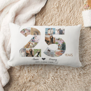 Coussin Rectangle Photo du 25e anniversaire du Mariage