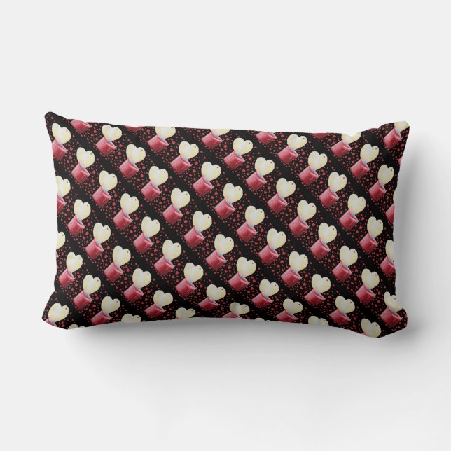 Coussin Rectangle photo d'une bougie avec flamme en forme de coeur (Verso)