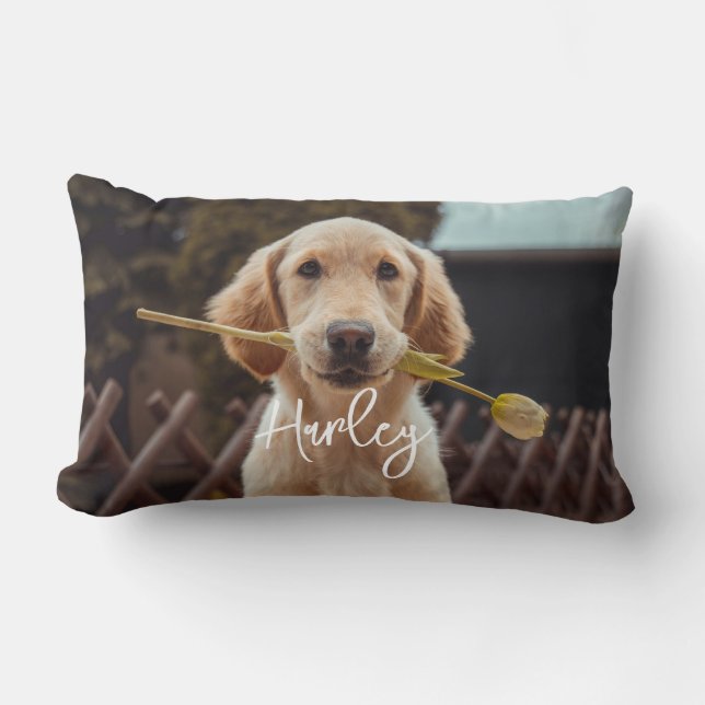 Coussin Rectangle Photo et texte personnalisés sur mesure (Recto)