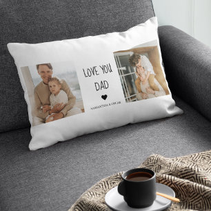 Coussin Rectangle Photo & Love You Dad Cadeau