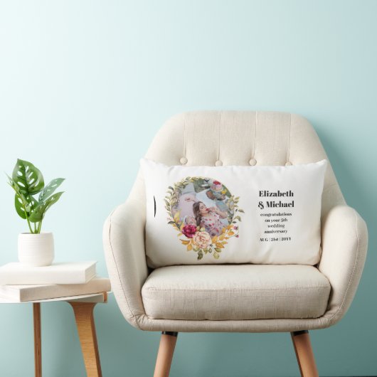 Coussin Rectangle Photo Mariage Anniversaire Cadeau N'importe quel j (Chaise)