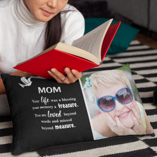 Coussin Rectangle Photo & Sympathy Quote Memorial Keepsake