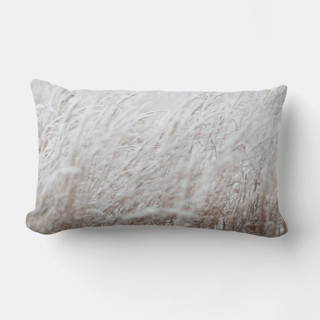 Coussin Rectangle Photographie du terrain de pelouse blanche (Recto)