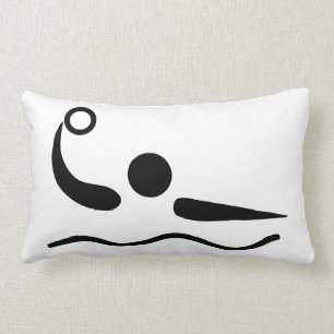 Coussin Rectangle Pictogramme de Waterpolo de polo d'eau