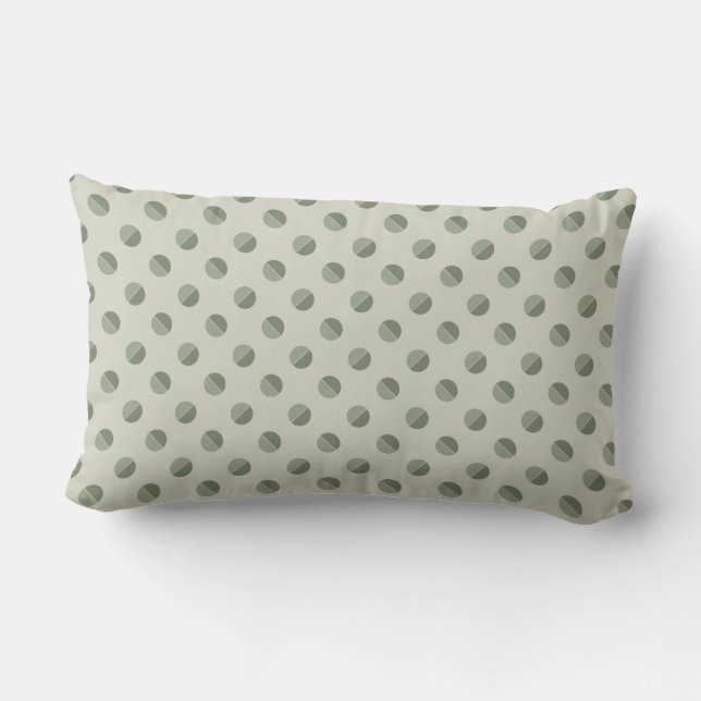 Coussin Rectangle Pie Polkadot" Sage & Tonal Cream (Verso)