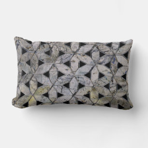 Coussin Rectangle Pierre grise naturelle Mosaïque motif fleur de vie