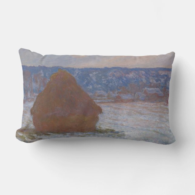 Coussin Rectangle Pile de blé (Effet de neige, Jour couvert) (1890-9 (Recto)