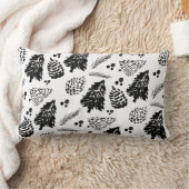 Coussin Rectangle Pinecone Forêt de pin Noir Motif Chrismtas (Couverture)