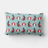 Coussin Rectangle Pingouin bleu clair nager Enfants Monogramme (Verso)