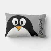 Coussin Rectangle Pingouin mignon de bande dessinée avec l'arrière - (Verso)