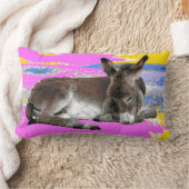 Coussin Rectangle Pink et jaune mignon âne poulain psychédélique (Couverture)