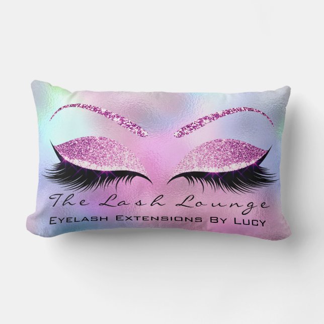 Coussin Rectangle Pink Fuchsia Parties scintillant Oeil maquillage L (Recto)