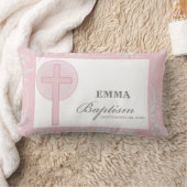 Coussin Rectangle Pink Lace Girl Baptême Personnalisé (Couverture)