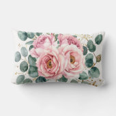 Coussin Rectangle Pink Rose & Eucalyptus Pillow (Verso)