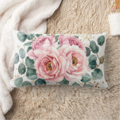 Coussin Rectangle Pink Rose & Eucalyptus Pillow (Couverture)
