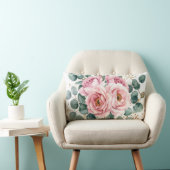 Coussin Rectangle Pink Rose & Eucalyptus Pillow (Chaise)
