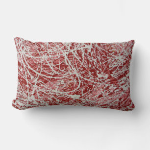 Coussin Rectangle Pink Swirl Abstrait Peinture Jeu d'oreiller