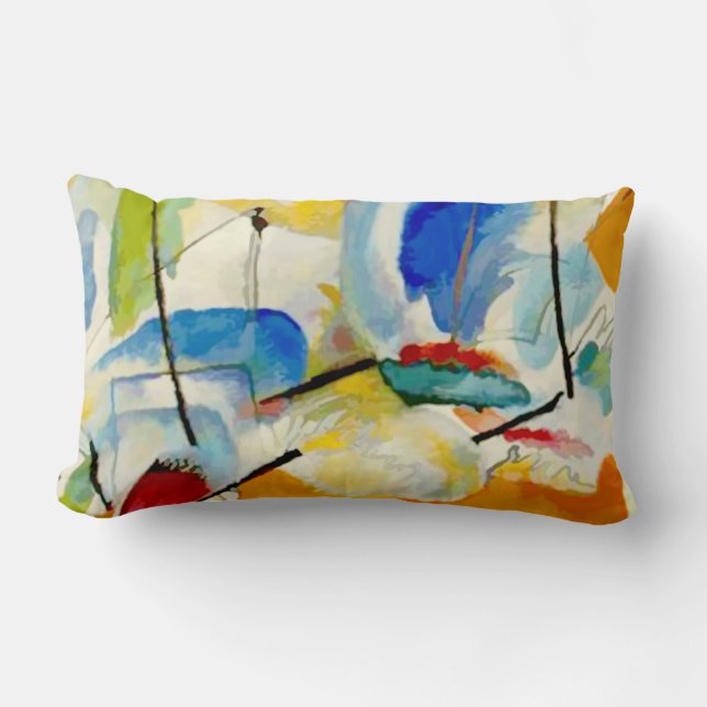 Coussin Rectangle PixDezines Kandinsky 1913 Bataille Navale Improv 3 (Recto)