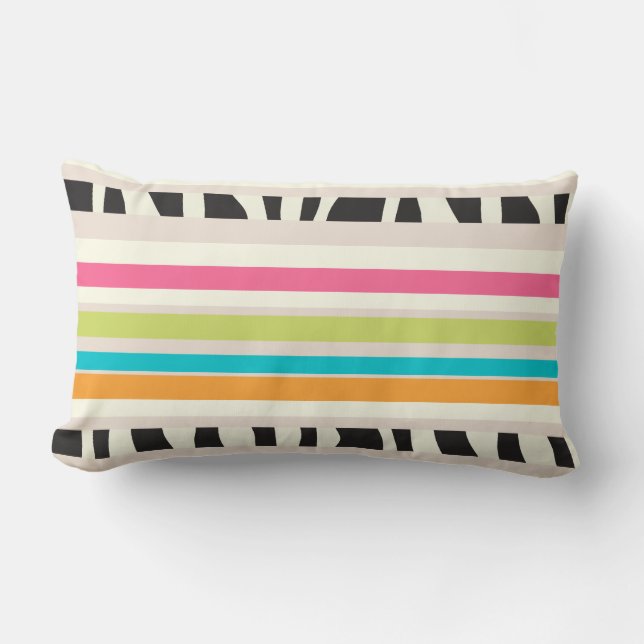 Coussin Rectangle PixDezines rayures/do-it-yourself couleur (Recto)