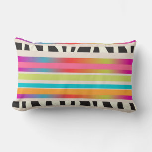 Coussin Rectangle PixDezines rayures/do-it-yourself couleur