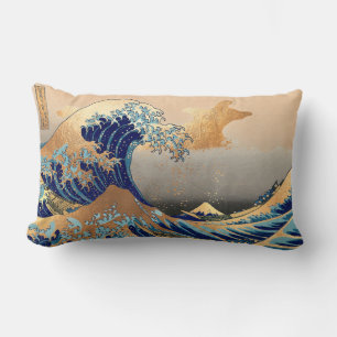 Coussin Rectangle PixDezines Vintage Grande Vague Hokusai 葛飾北斎の神奈川沖浪