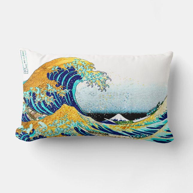 Coussin Rectangle PixDezines Vintage Great Wave Hokusai 斎 の 葛’飾 (Recto)