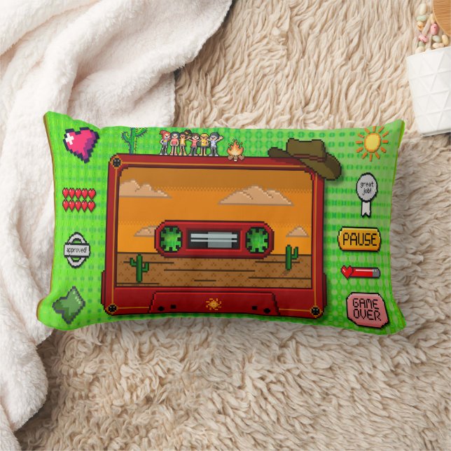 Coussin Rectangle Pixel art denim  (Couverture)