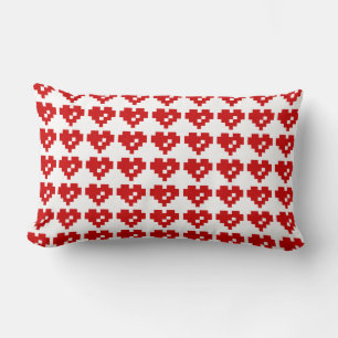 Coussin Rectangle Pixel Coeur 8 bits Amour