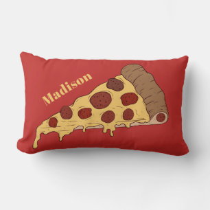 Coussin Rectangle Pizza Slice nom personnalisé & couleur lancer orei