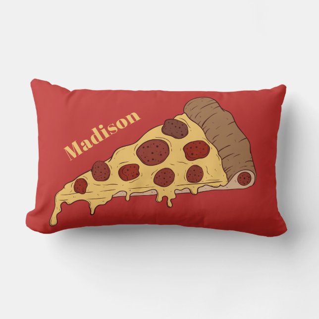 Coussin Rectangle Pizza Slice nom personnalisé & couleur lancer orei (Recto)