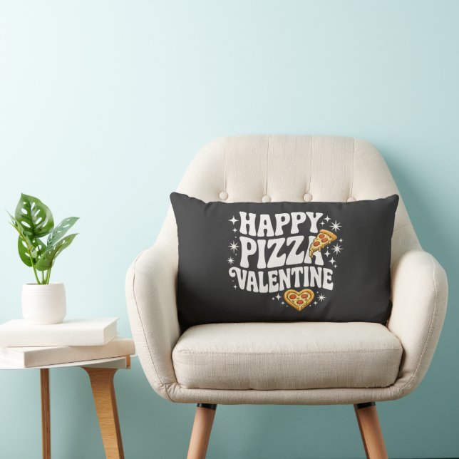 Coussin Rectangle Pizza Valentine Joyeuse Design de Pizza Amusant et (Chaise)