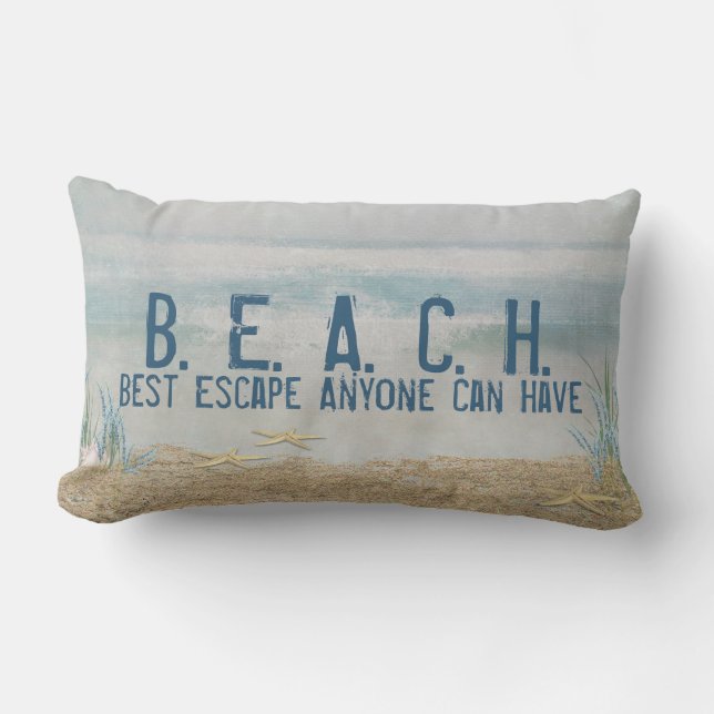 Coussin Rectangle PLAGE citation étoile tropicale sur la plage (Recto)