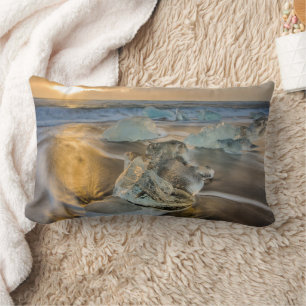 Coussin Rectangle Plage de sable noir   Jokulsarlon sud de l'Islande