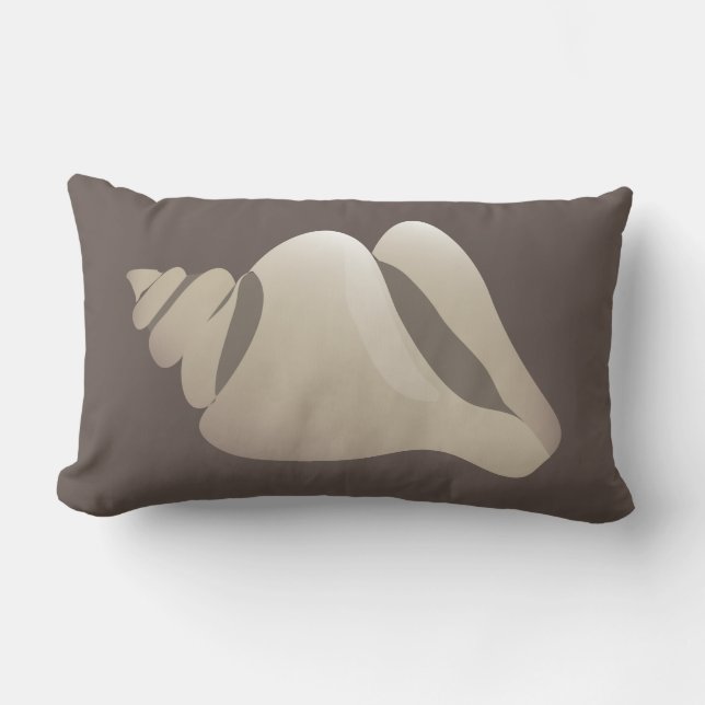 Coussin Rectangle Plage de Seashell Brown et blanc (Recto)